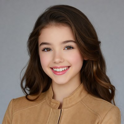 Smiling girl with brown hair