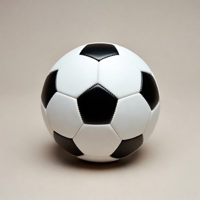 Soccer Ball on Beige Background