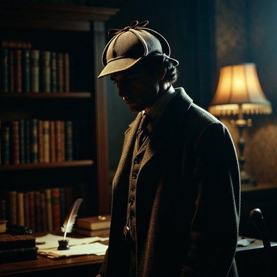 Sherlock Holmes in study