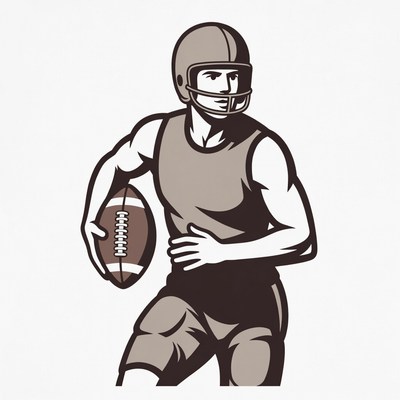 Football player holding ball