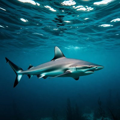 Blacktip shark swimming underwater