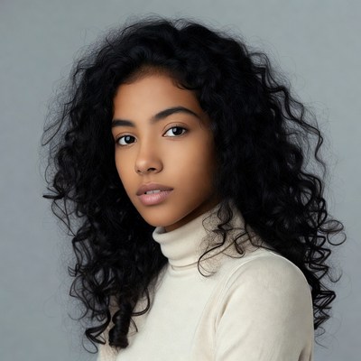 Young Black woman with curly hair