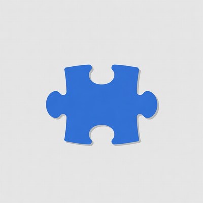Blue puzzle piece illustration