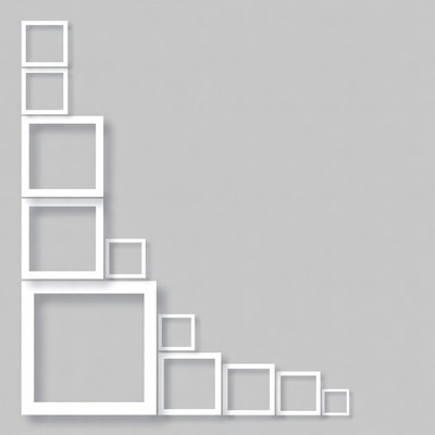 White Picture Frames on Gray Background