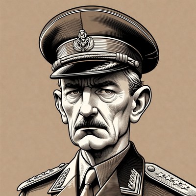 Stern military general portrait