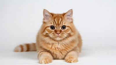British Shorthair Kitten on White Background