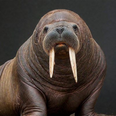 Walrus with long tusks