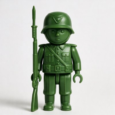 Green army man toy soldier