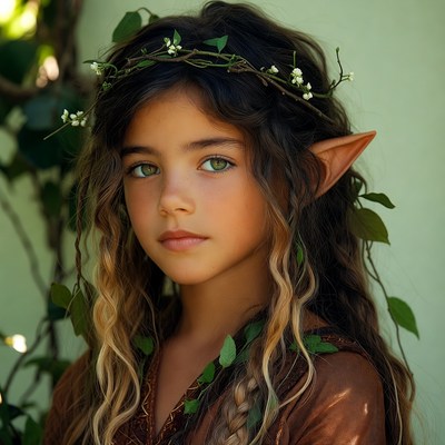 Girl with elf ears and flower crown