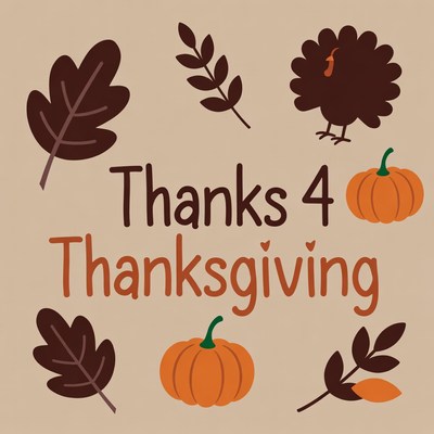 Thanksgiving Clipart with Turkey Pumpkin Leaves