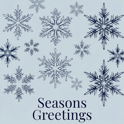Snowflakes Seasons Greetings Illustration