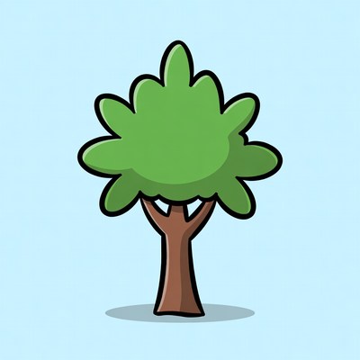 Cartoon green tree illustration