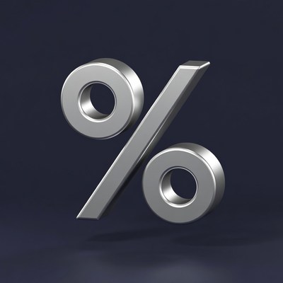 Shiny Silver Percent Symbol