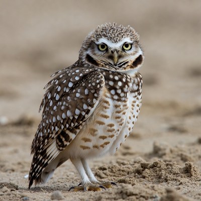 Burrowing Owl Standing on Sand