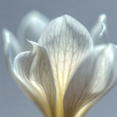 White Crocus Flower Closeup