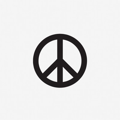 Black Peace Symbol Icon