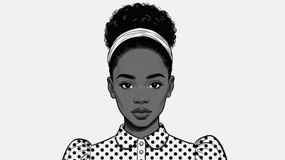 African-American woman with afro hairstyle