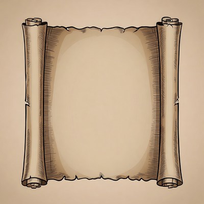 Blank Rolled Parchment Scroll Illustration