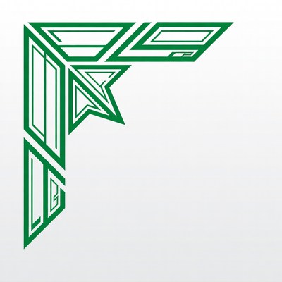Green Geometric Corner Border