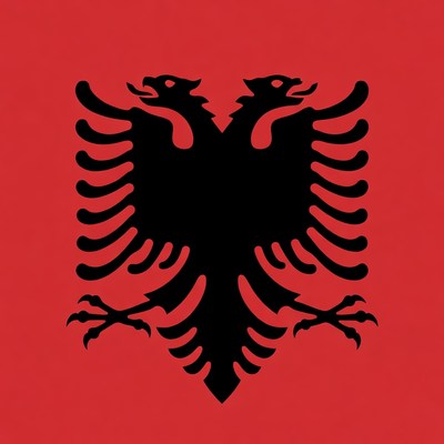Albanian Flag Double-Headed Eagle