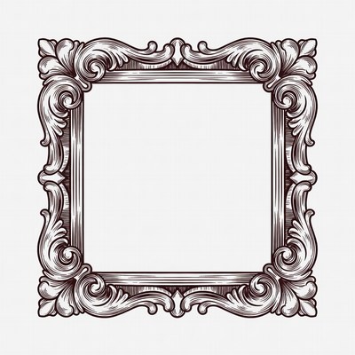 Ornate Vintage Empty Picture Frame
