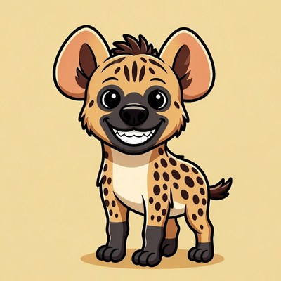 Cute cartoon spotted hyena