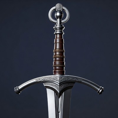 Medieval Sword with Ornate Hilt