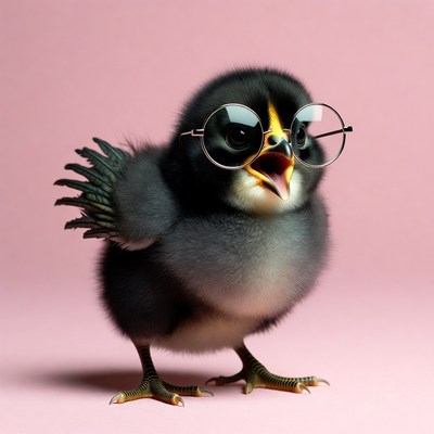 Cute chick wearing glasses