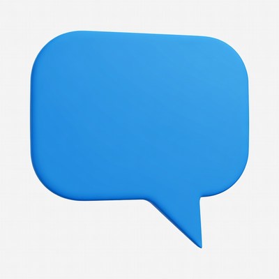 Blue 3D Speech Bubble
