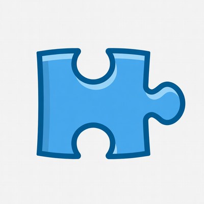 Blue puzzle piece icon
