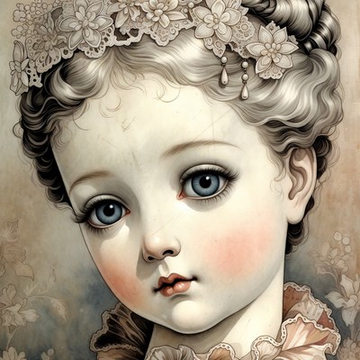 Portrait of girl with flower crown