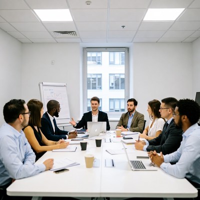 Diverse business team in meeting
