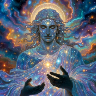 Cosmic Male Figure with Halo