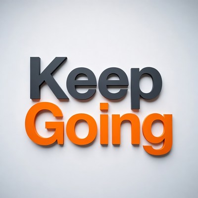 Keep Going text on white background