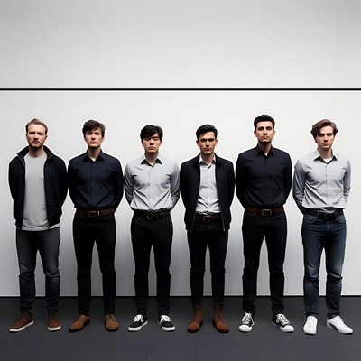 Six men standing in formal attire