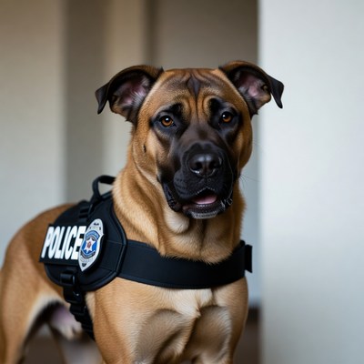 Police Dog in Vest