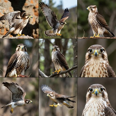 Juvenile Northern Goshawk Multiple Poses