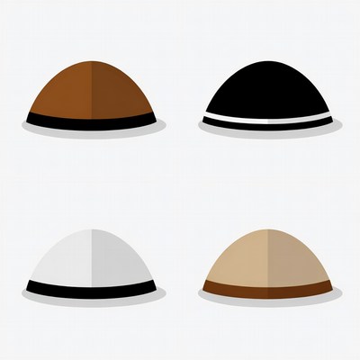 Four Flat Colored Dome Hats
