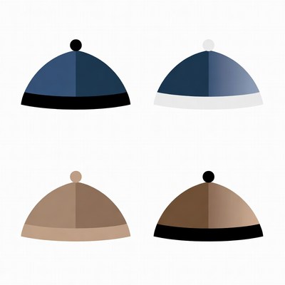 Four Flat Traditional Hats