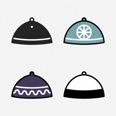 Clipart domes in four colors