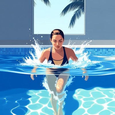 Woman diving into swimming pool