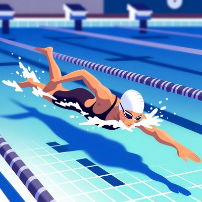 Woman swimming in pool