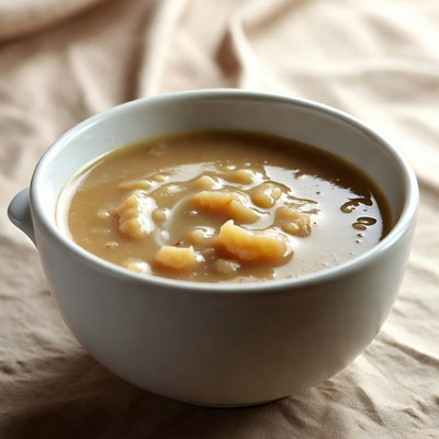 Creamy Shrimp Soup in White Bowl