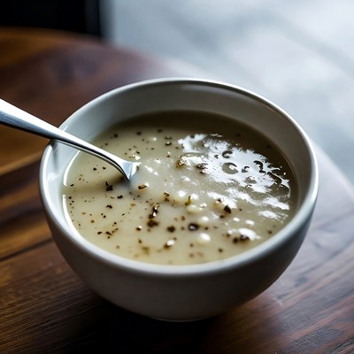 Creamy Soup in White Bowl