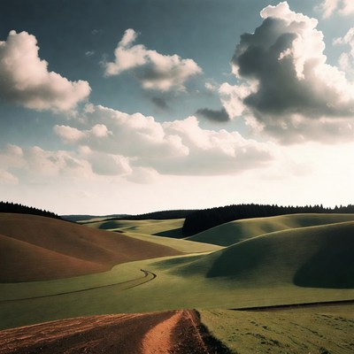 Rolling Green Hills Landscape