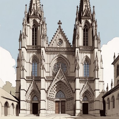 Gothic Cathedral Illustration
