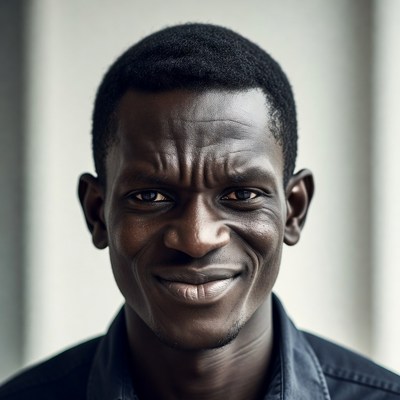 African man smiling close-up