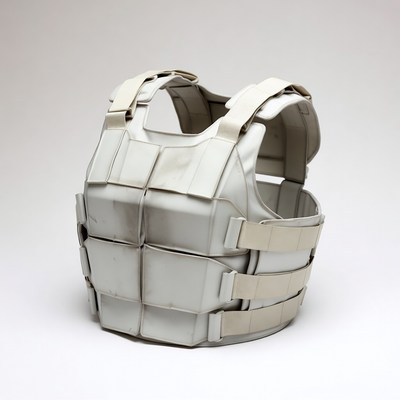 White Bulletproof Vest Isolated