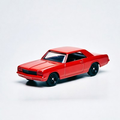 Red classic muscle car toy