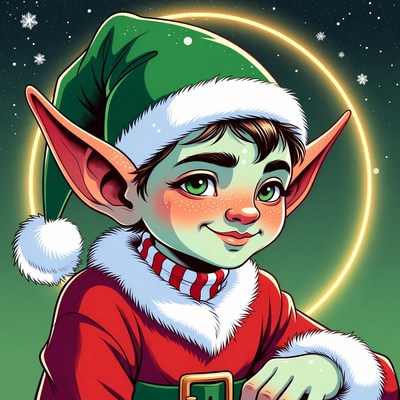 Cute Christmas Elf Illustration